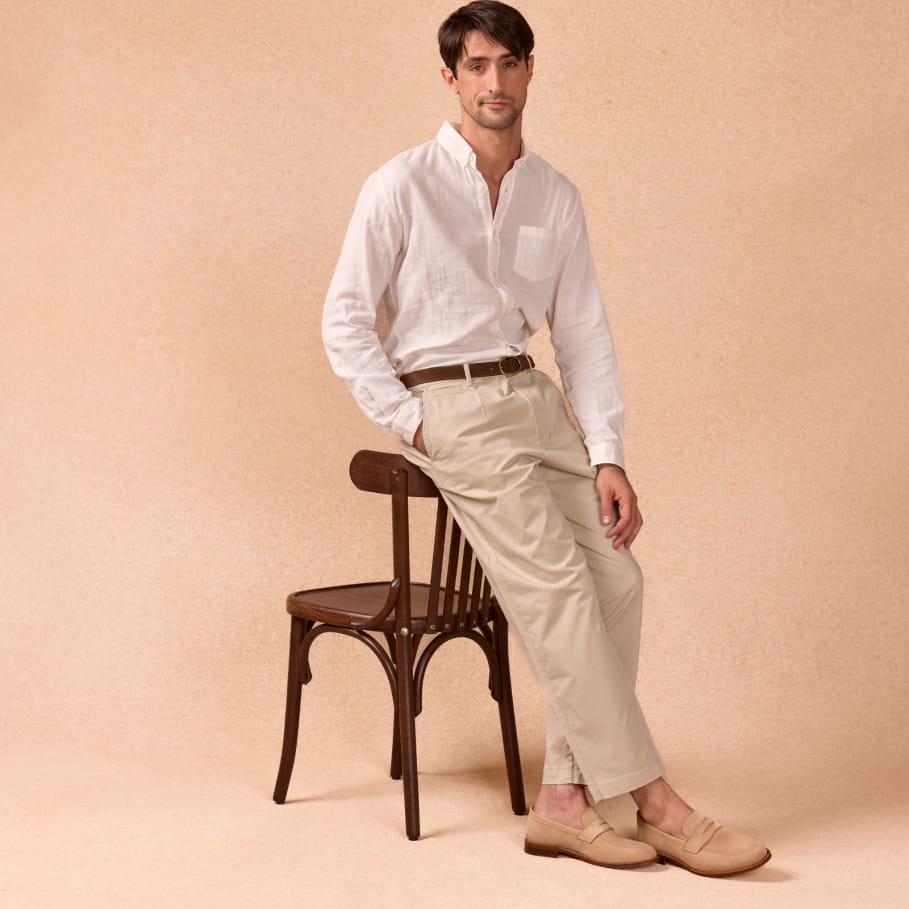 mocassins en cuir sable pour homme pour un mariage