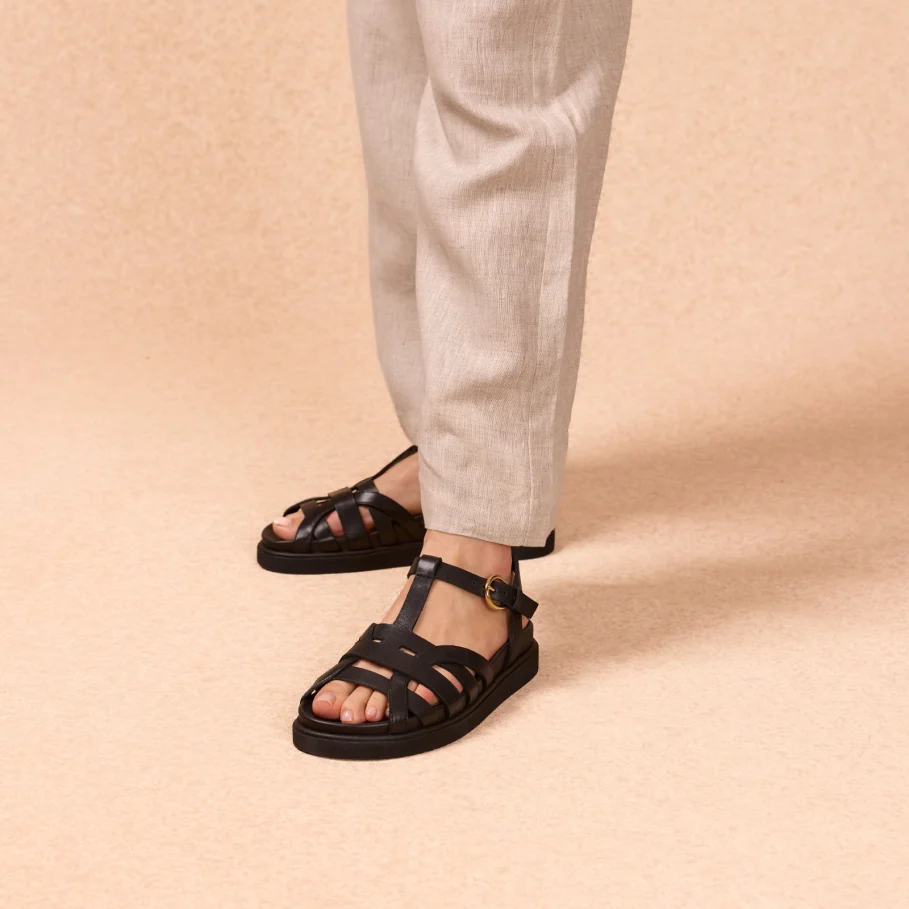 flat leather sandals for women