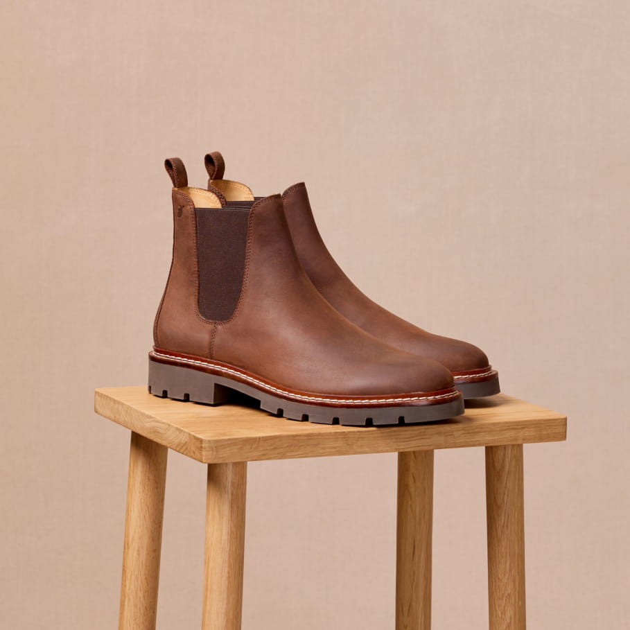 bottines en cuir pour homme