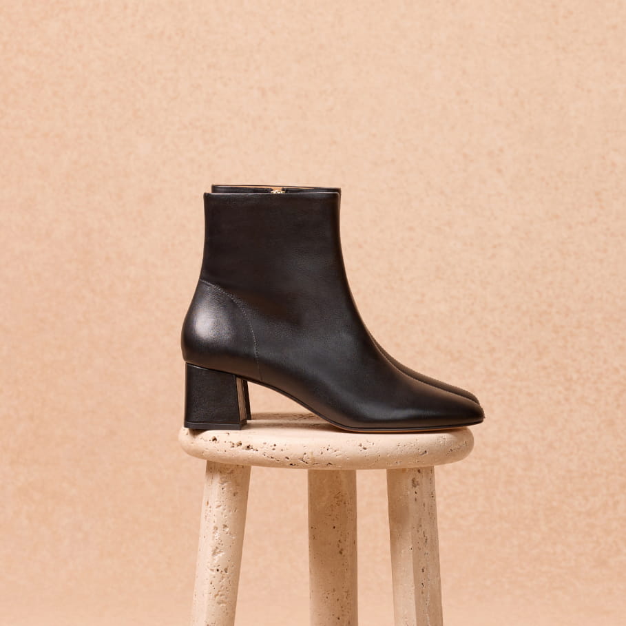 elegant black heeled ankle boots for women