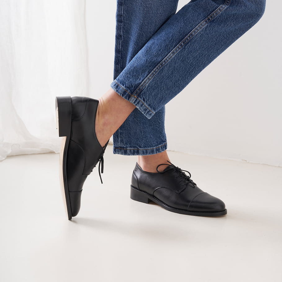 derbies plates petits talons femme