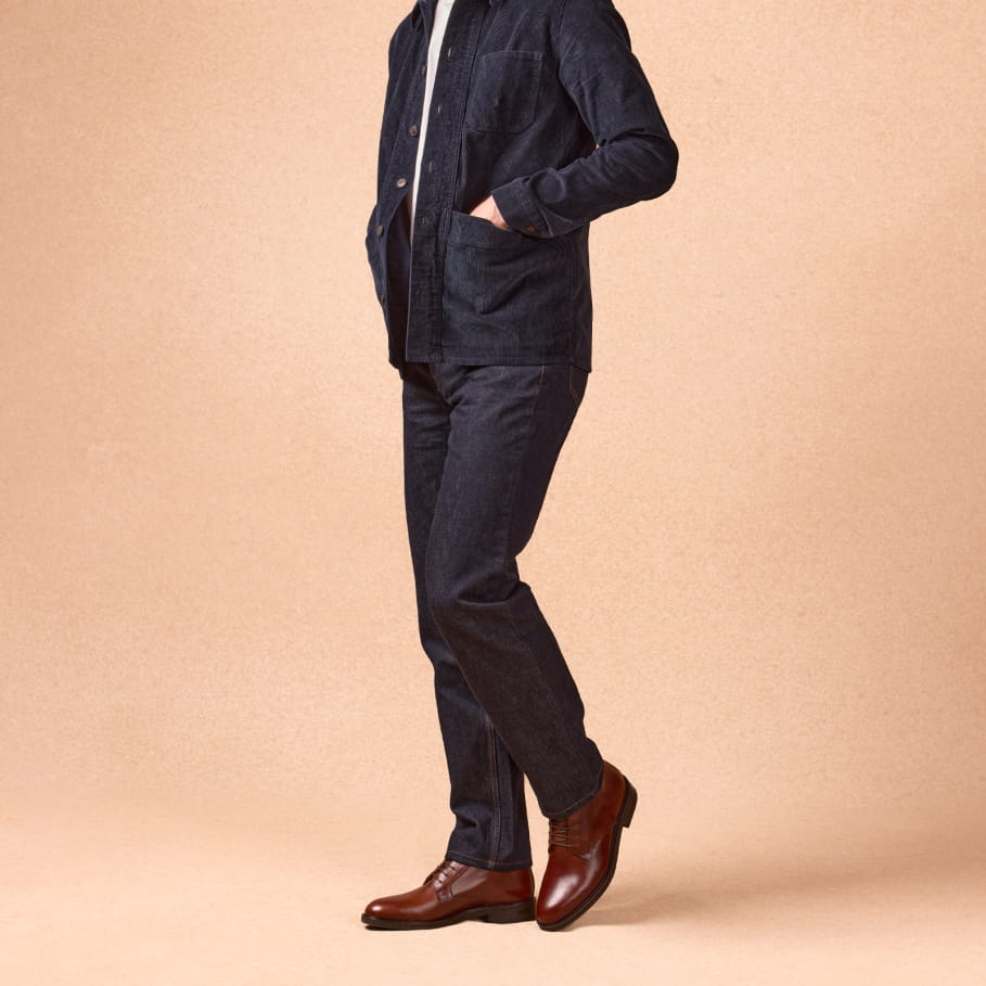 chukka boots in burgundy smooth leather for men