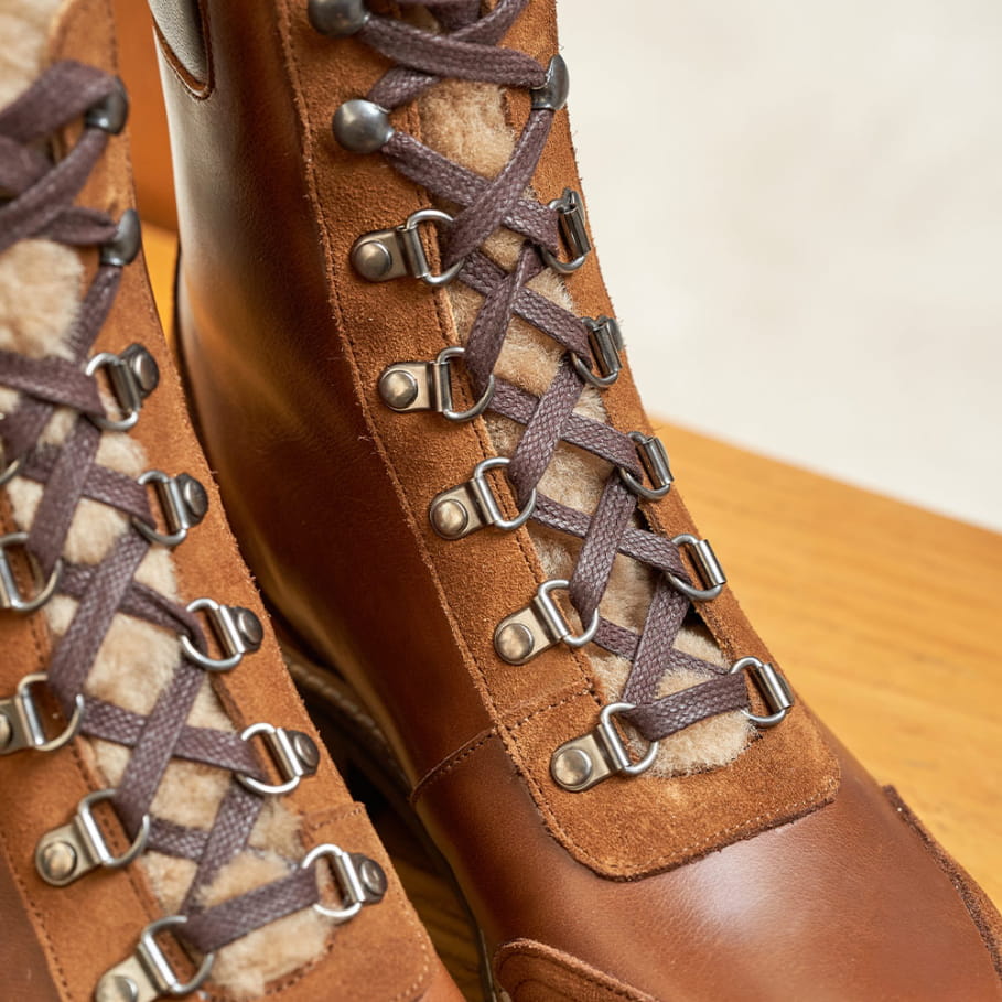 bottines à lacets montagne fourrees femme