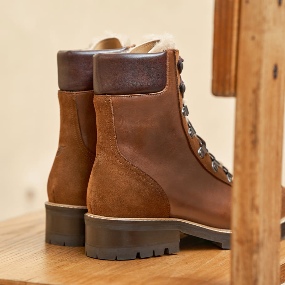 style hiver combat boots fourrees cuir femme