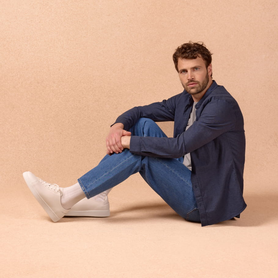 weiße Ledersneakers für Männer