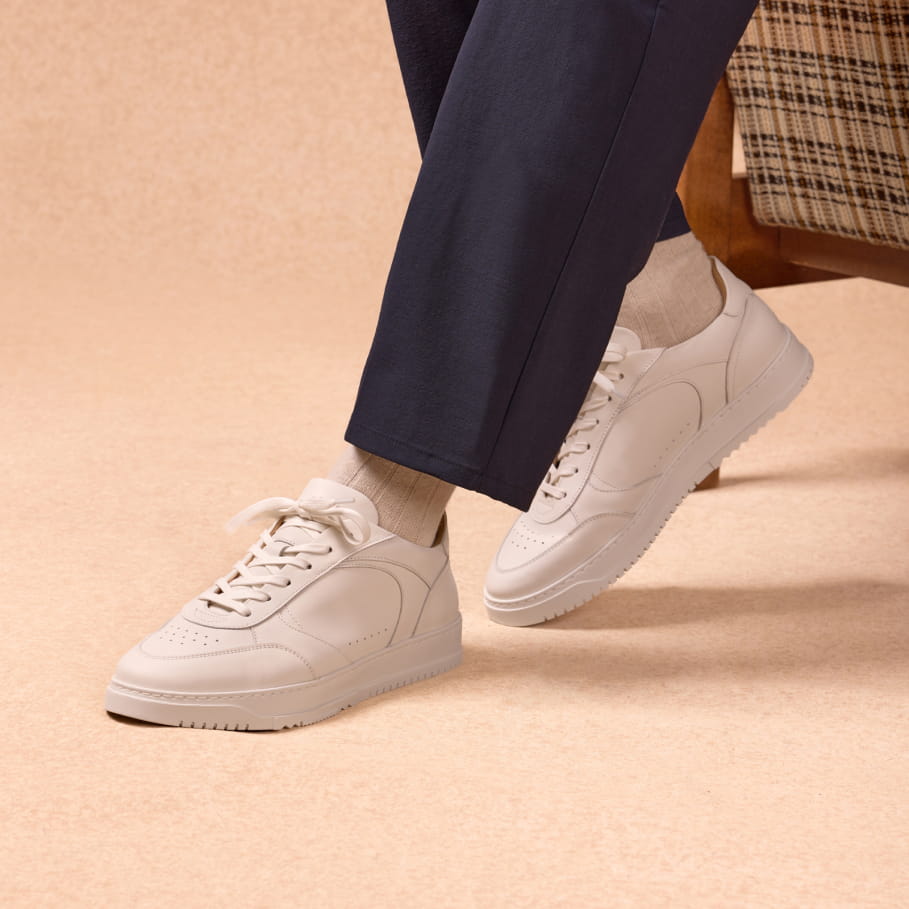 sneakers cuir blanches pour homme