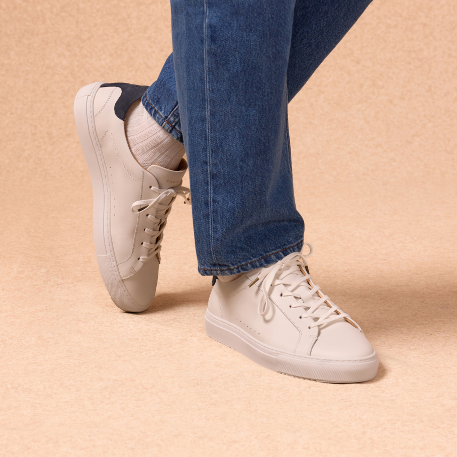 sneakers en cuir blanc homme