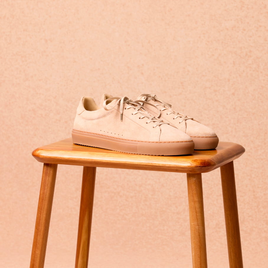 Sneaker aus taupefarbenem Leder für Herren