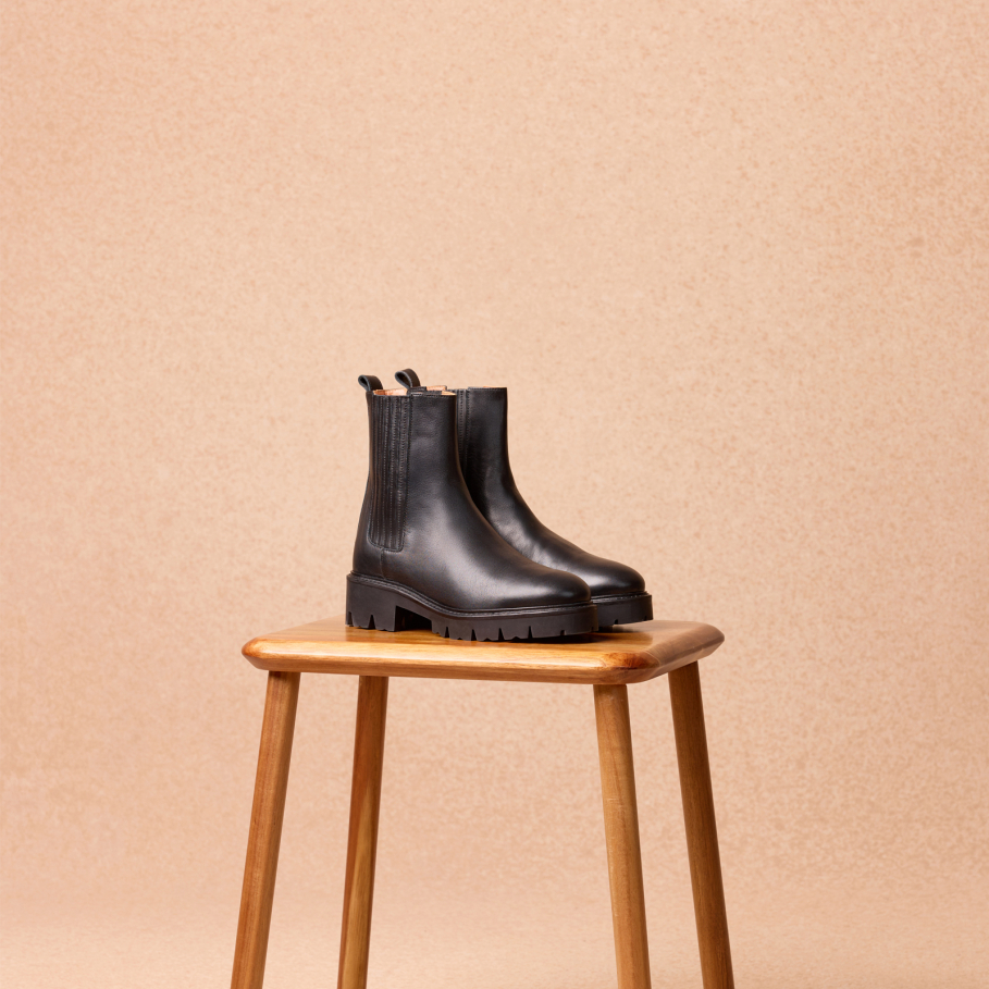 chelsea boots en cuir pour femme