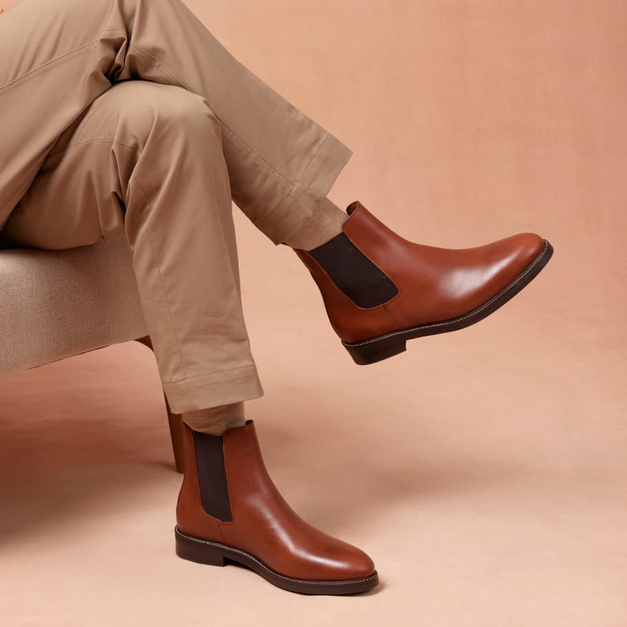 chelsea boots aus havanna leder für herren