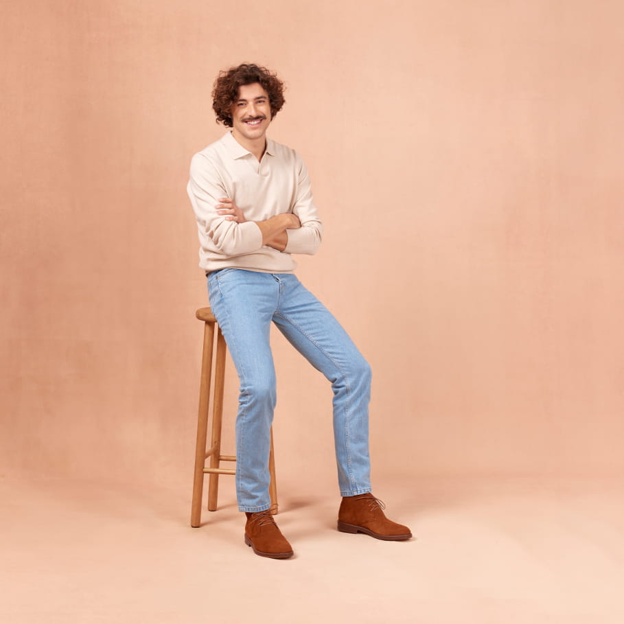 chukka boots aus tabakleder für herren