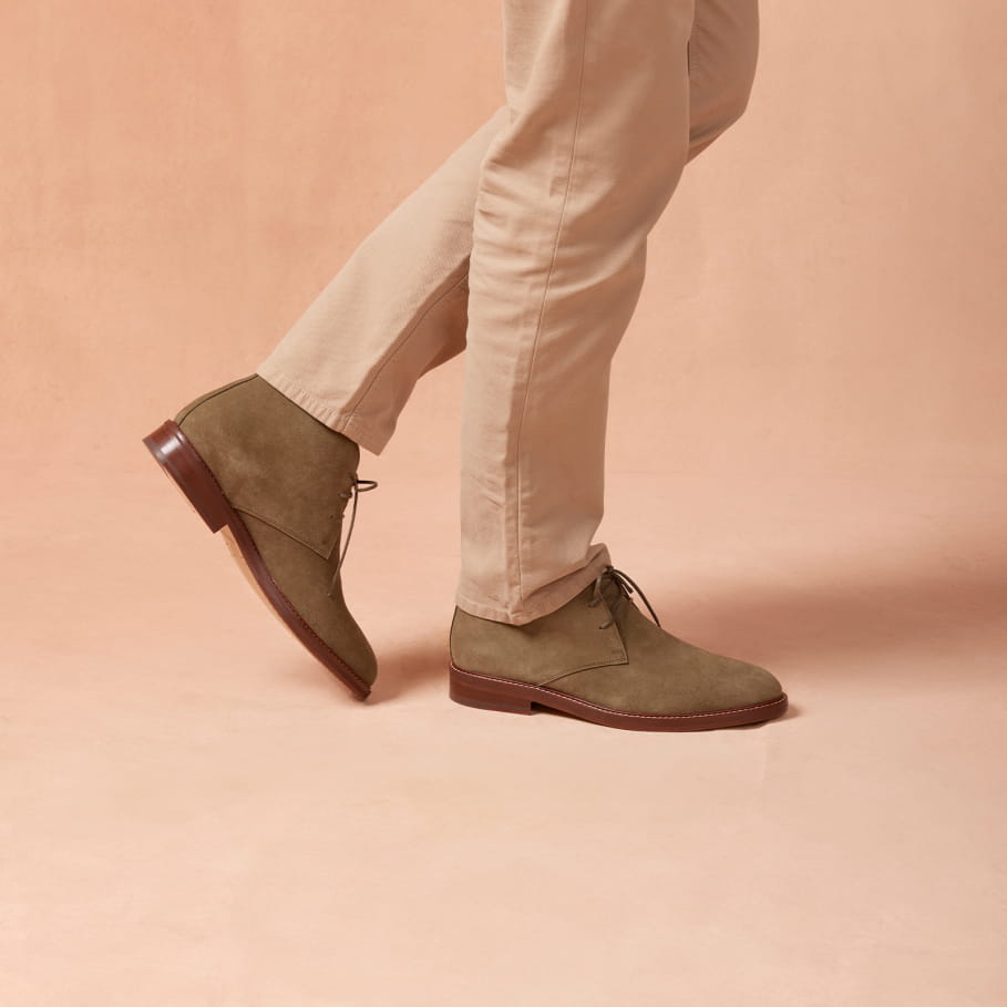 chukka boots en cuir vert pour homme