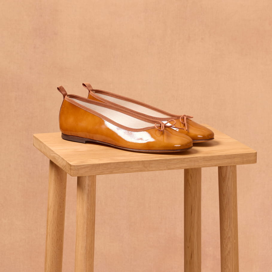 ballerines avec noeud en cuir pour femme