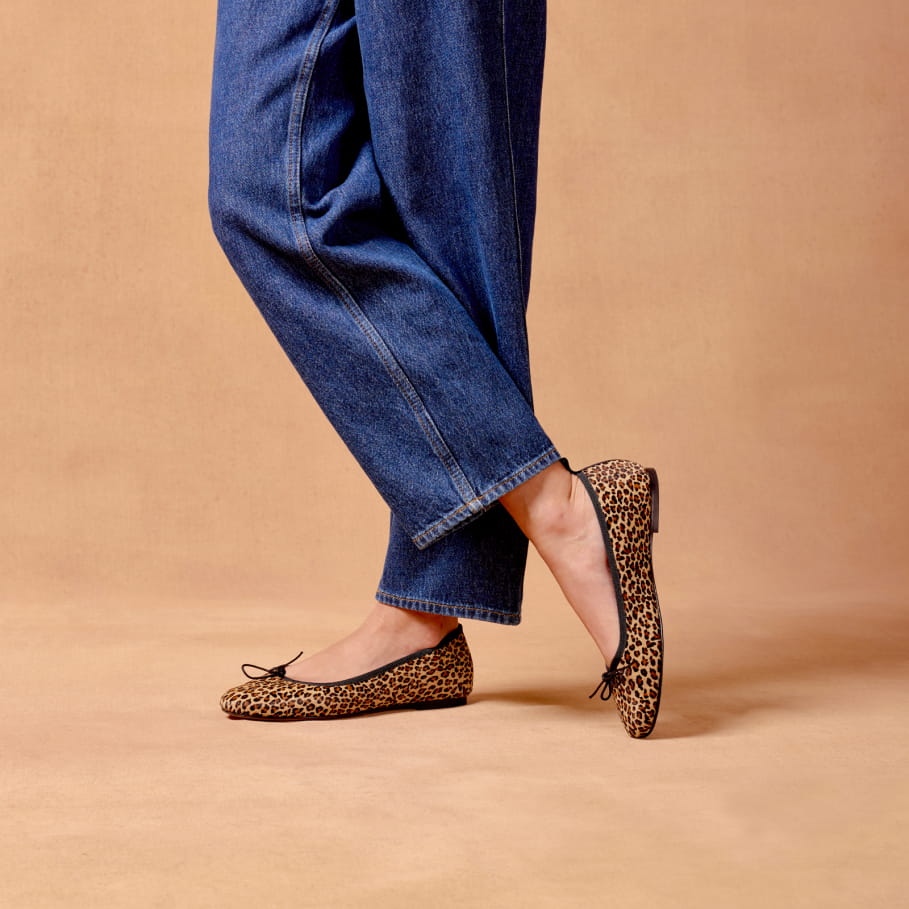 ballerines avec noeud en cuir pour femme