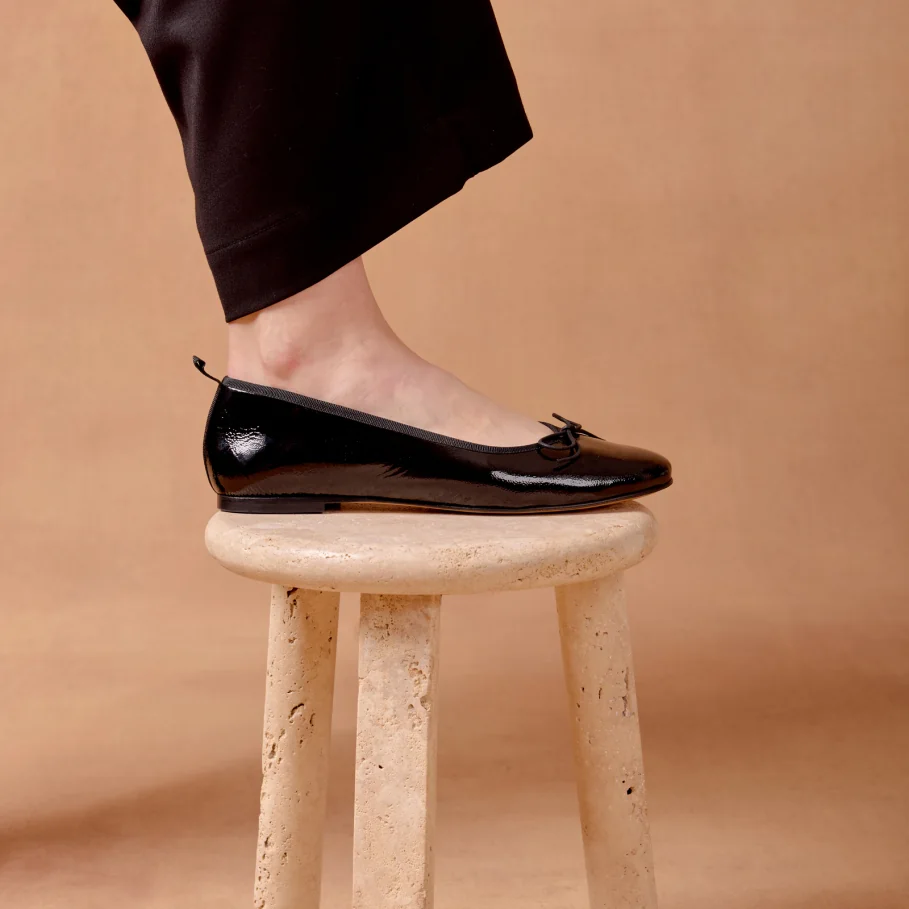 ballerinas with bow in leather for women