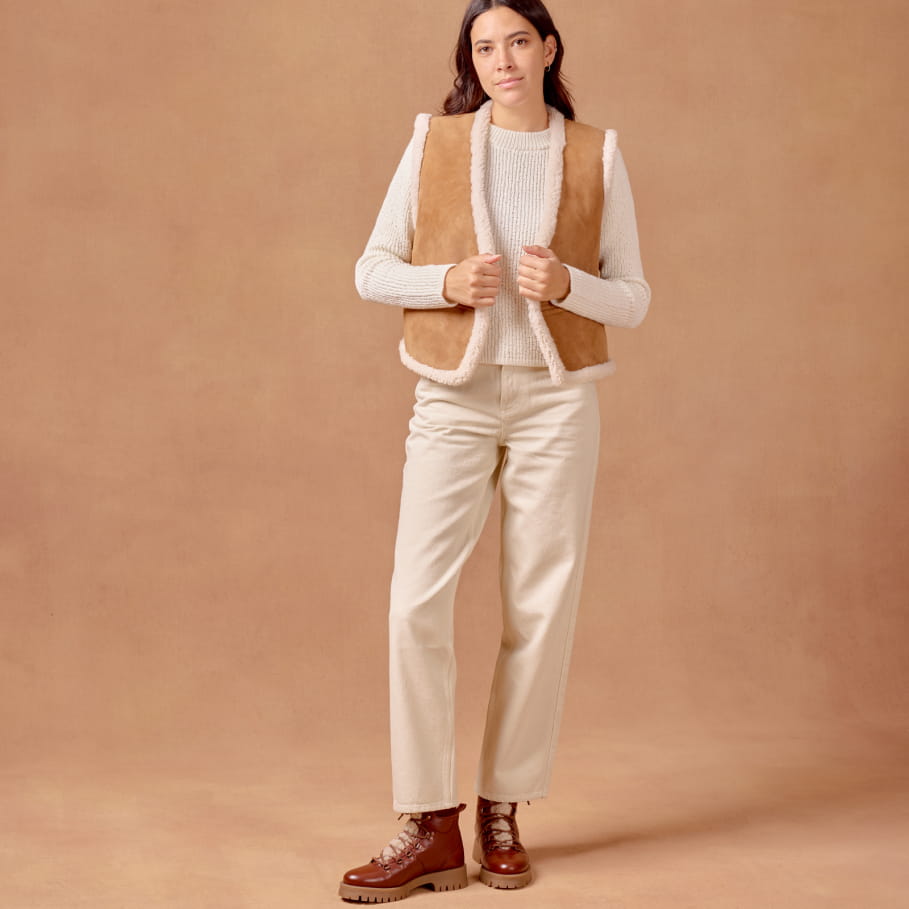 bottines fourrées en cuir bourgogne pour femme