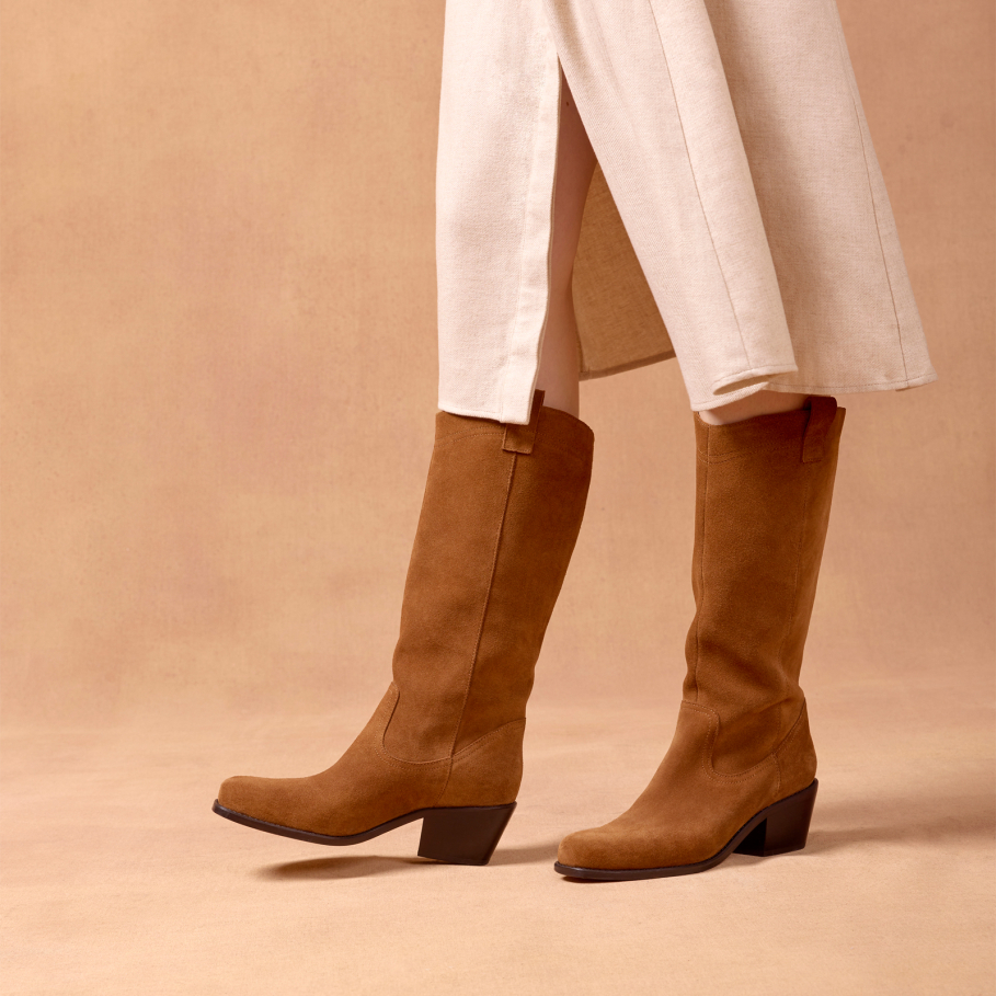 bottes santiag en cuir pour femme