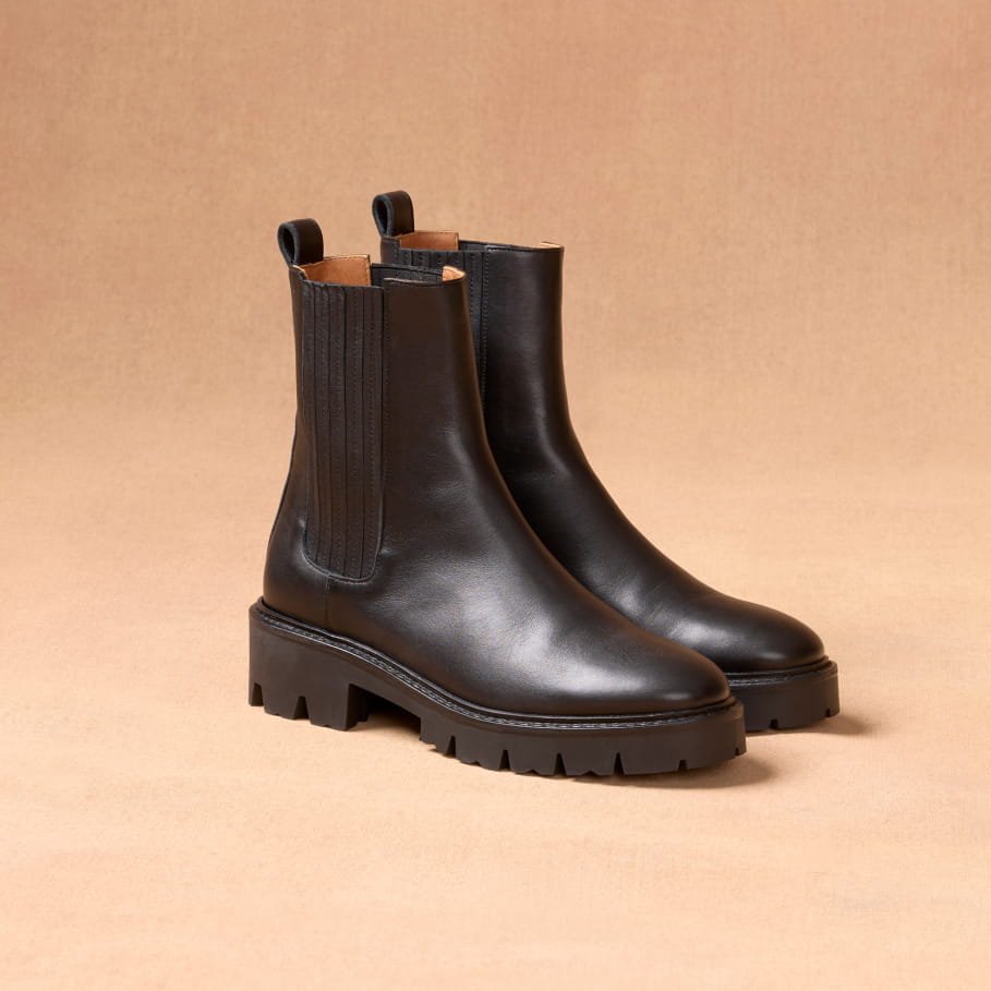 chelsea boots en cuir pour femme