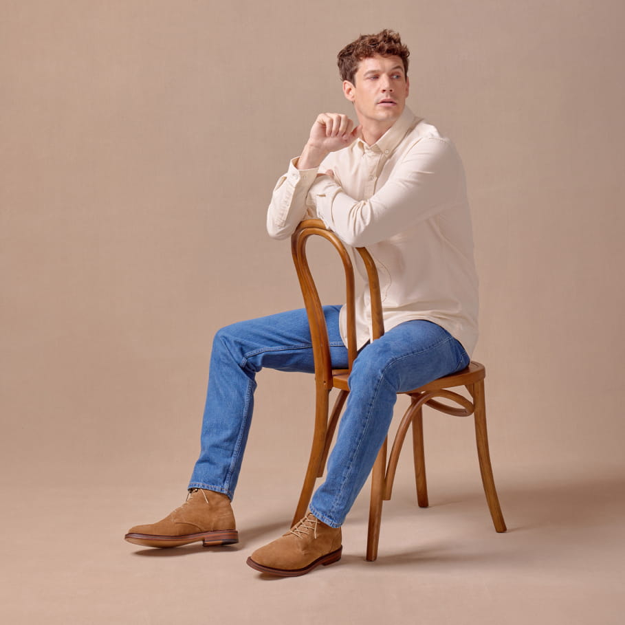 combat boots aus camelfarbenem leder für herren