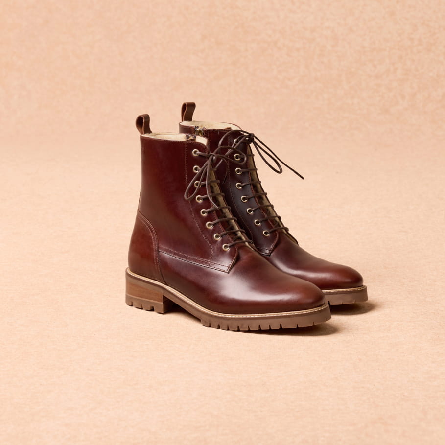 burgundy leather lined boots for women