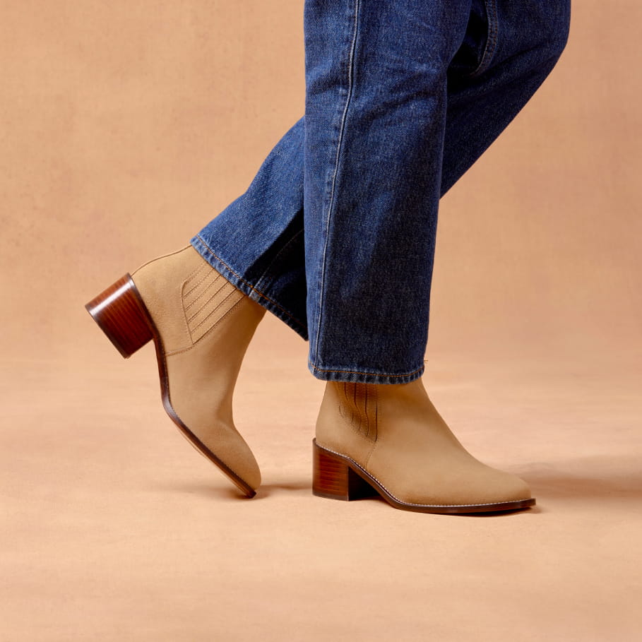 bottines à talons en cuir pour femme