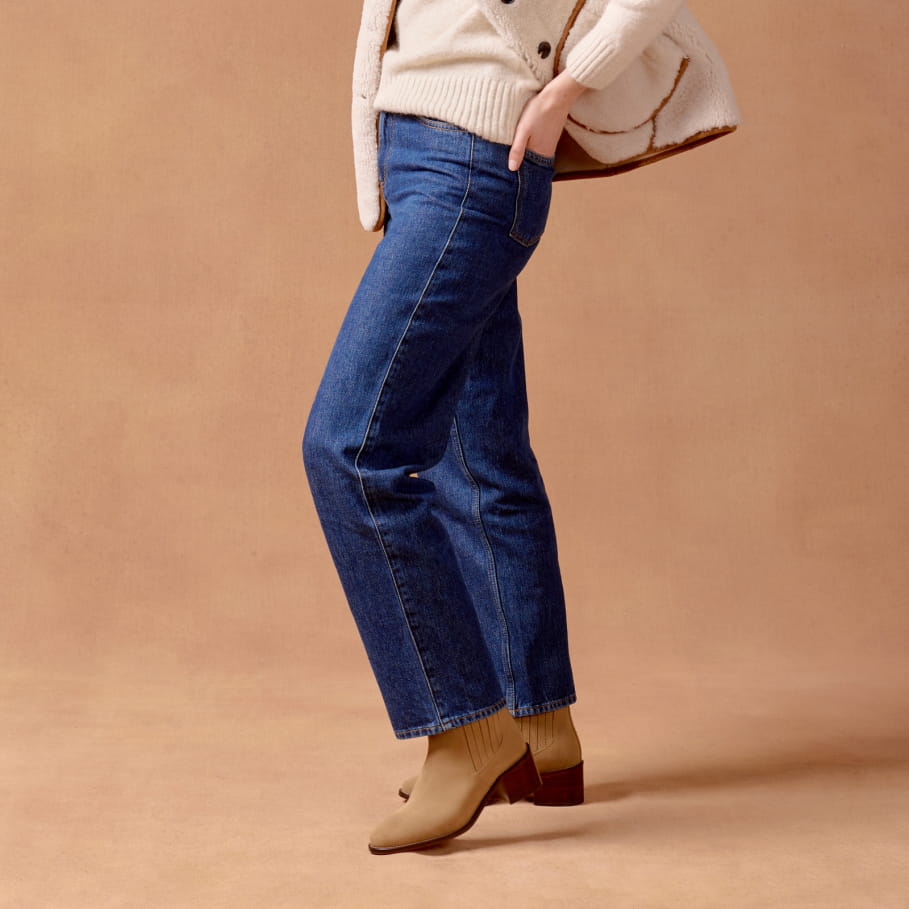 bottines à talons en cuir pour femme