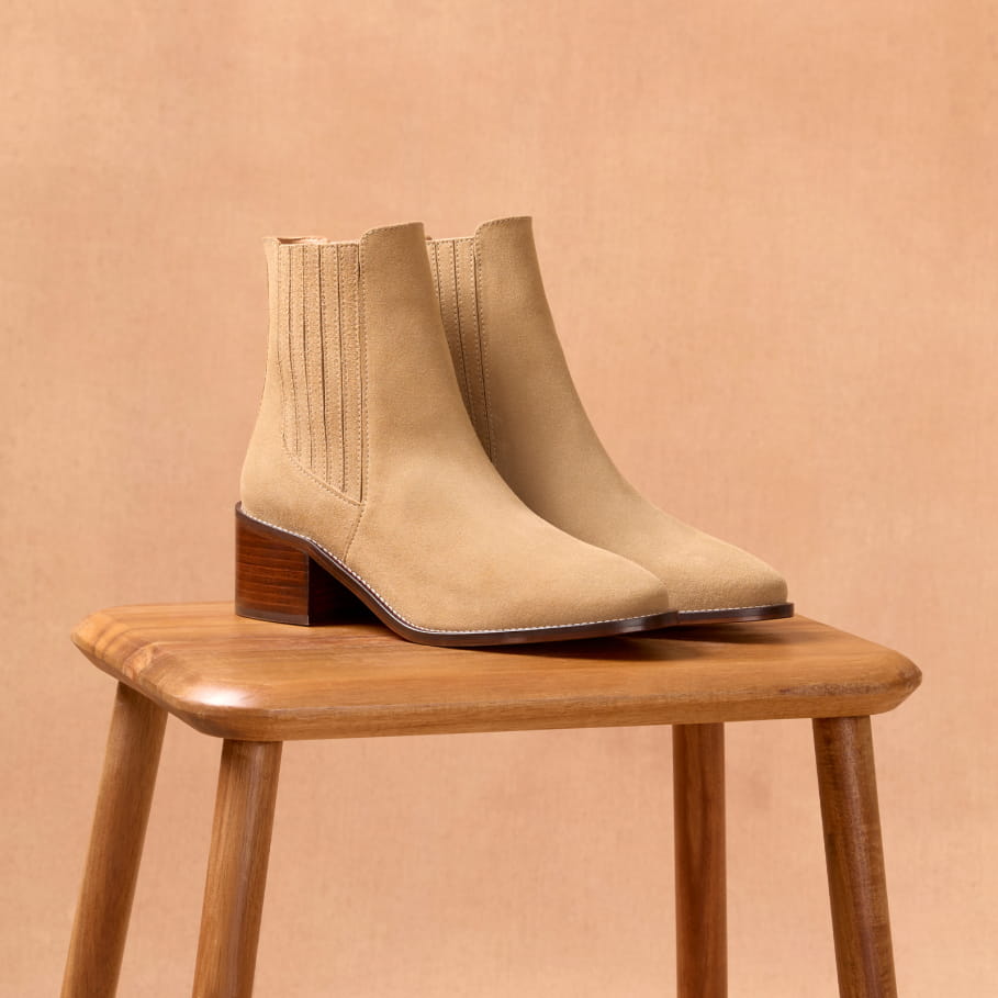 bottines à talons en cuir pour femme