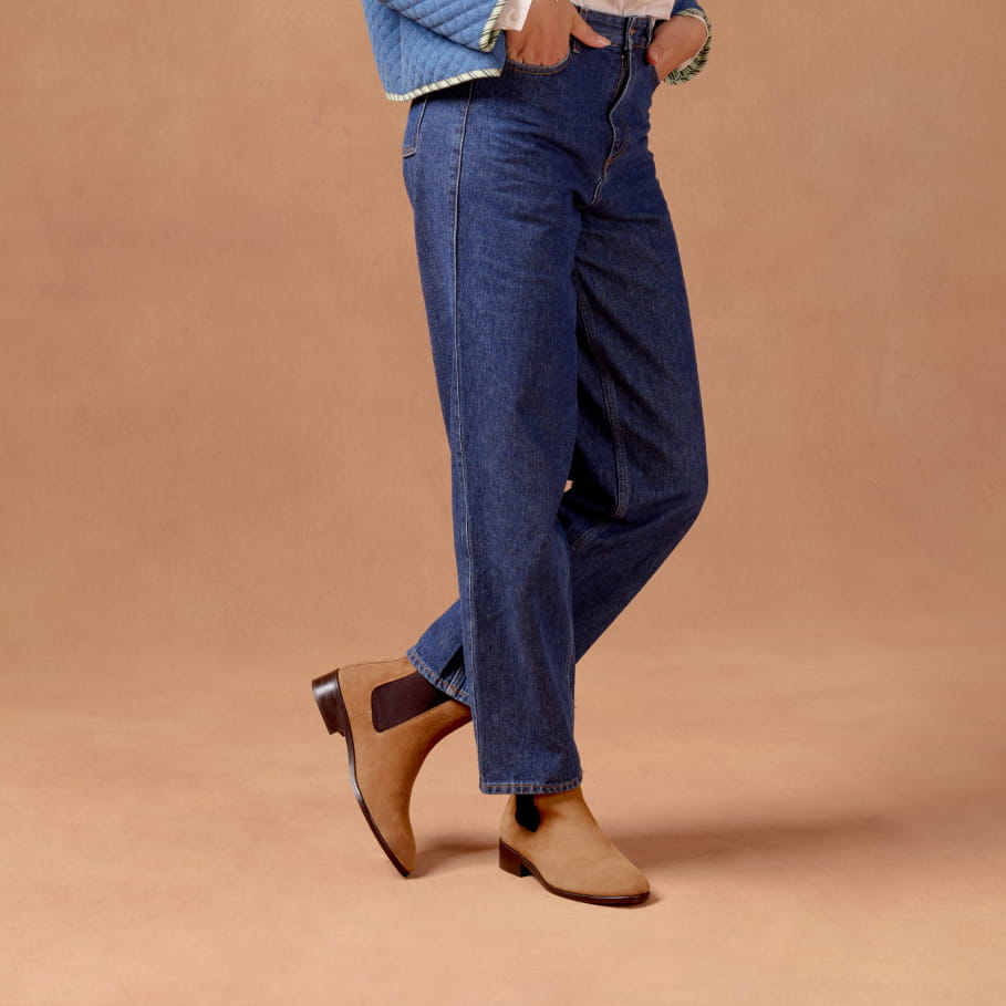 chelsea boots en cuir pour femme