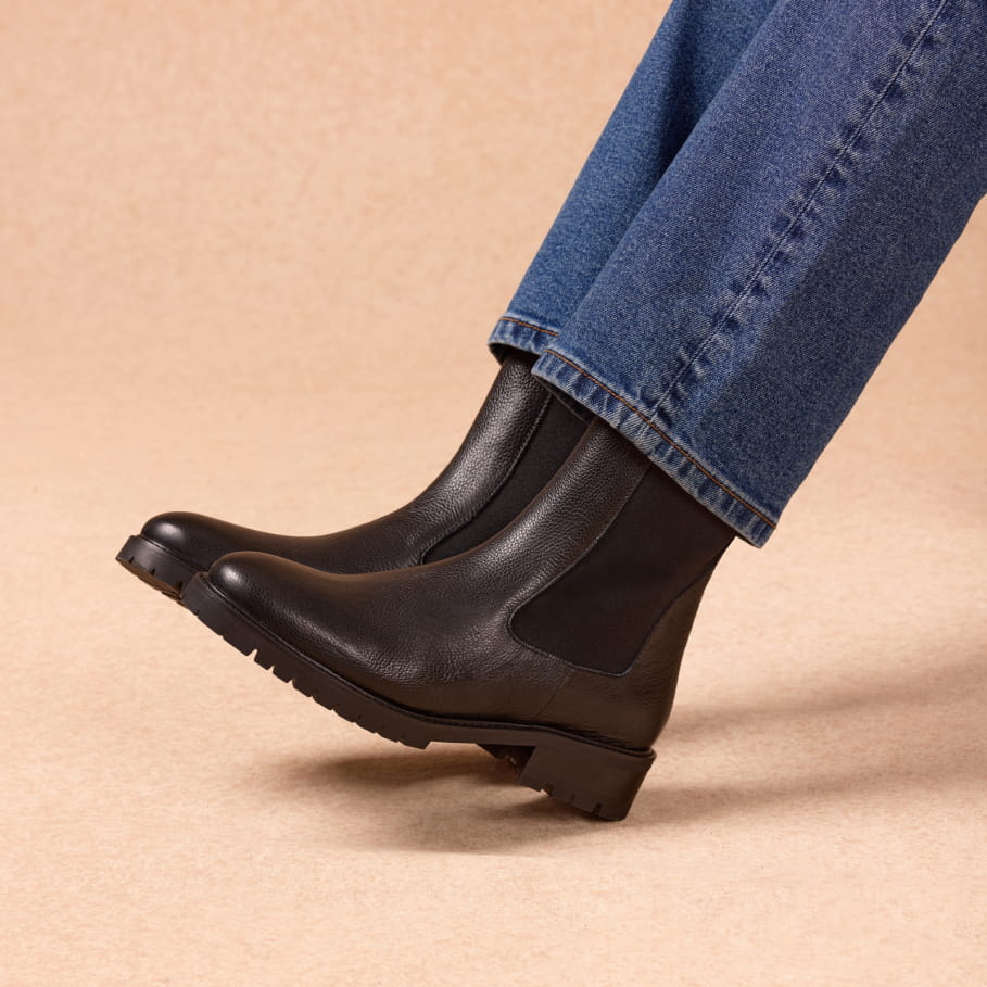 chelsea boots en cuir pour femme