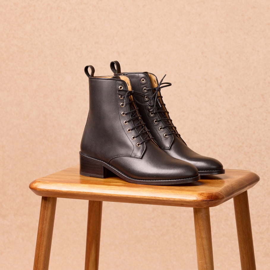 combat boots cuir automne-hiver femme