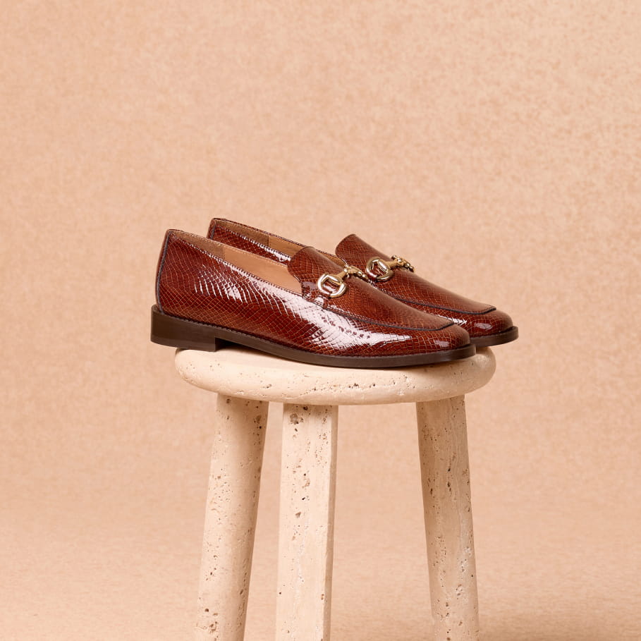 mocassins en cuir à mors pour femme