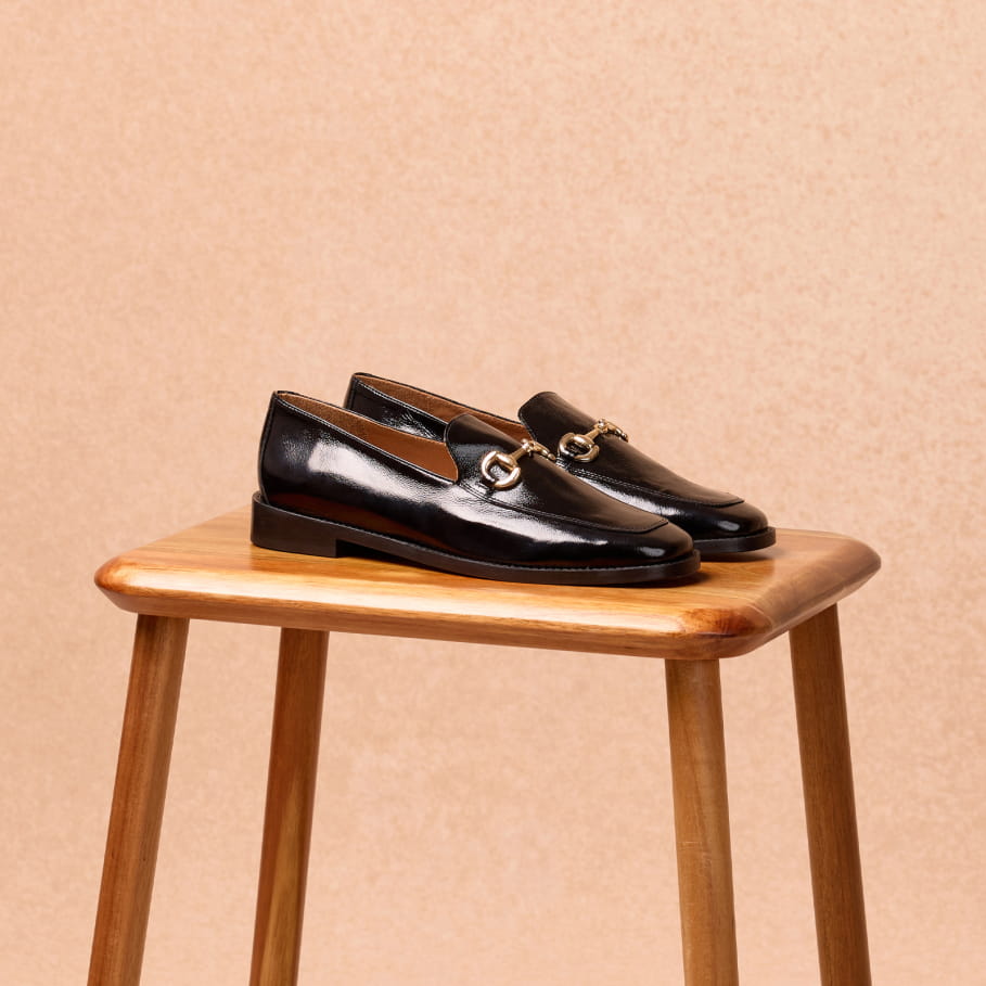 mocassins en cuir à mors pour femme