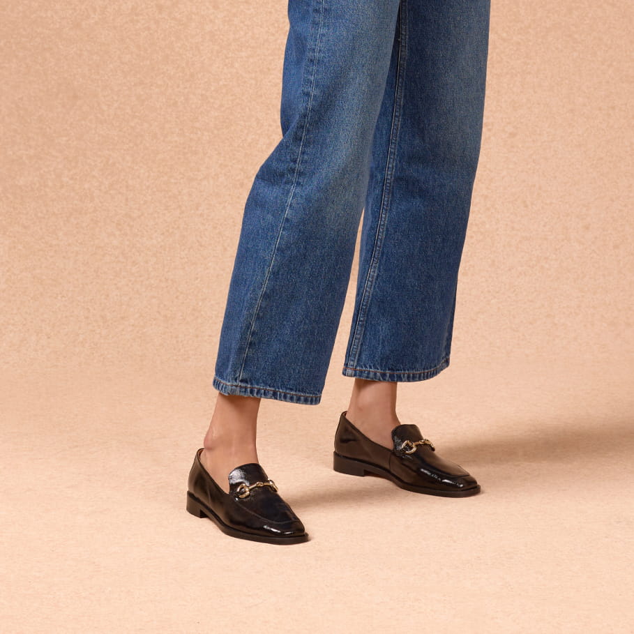 mocassins en cuir à mors pour femme