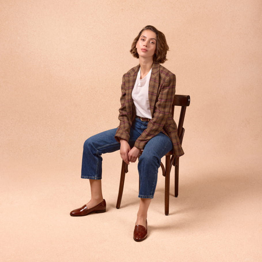 mocassins en cuir pour femme