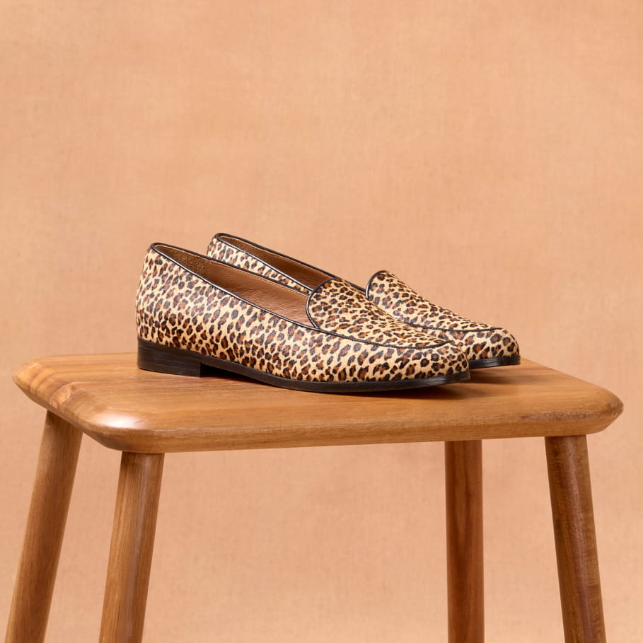 mokassins aus leopardenleder für frauen