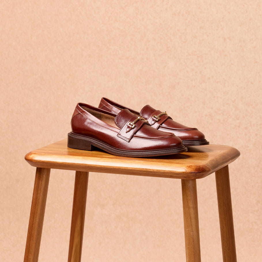 burgundy leather loafers for women
