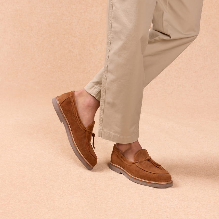 brown suede moccasins for men