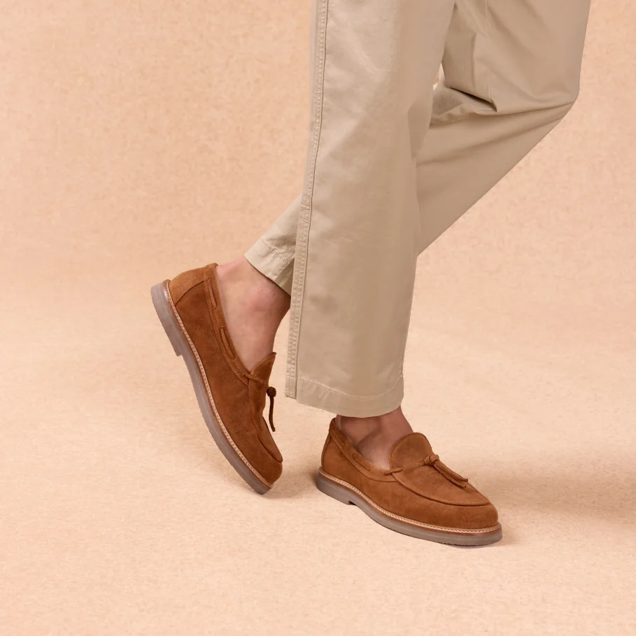 brown suede moccasins for men