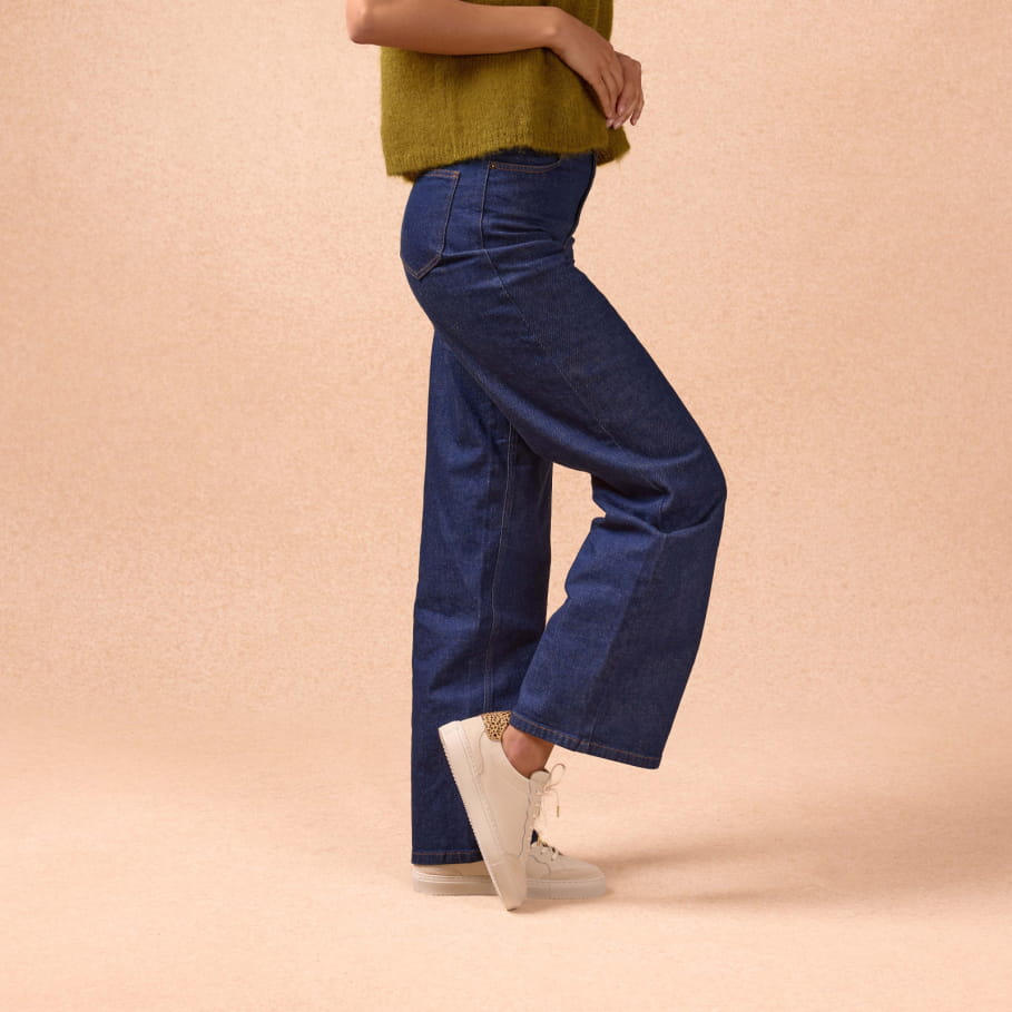 Cream and leopard leather sneakers for women