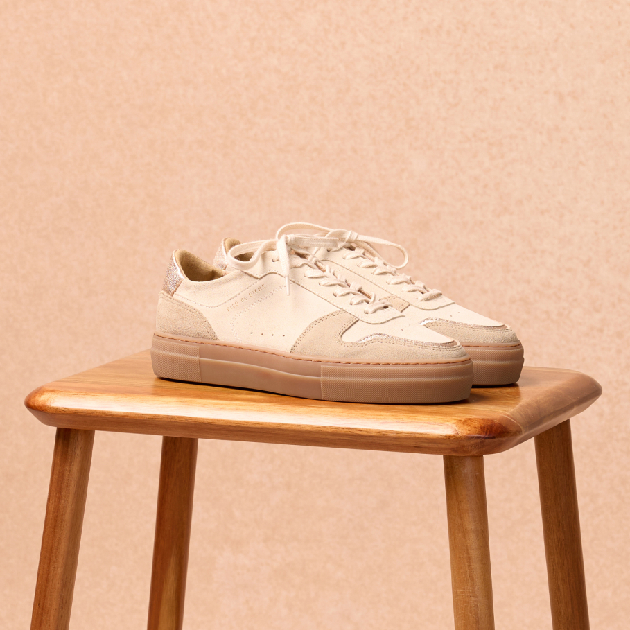sand suede leather sneakers for women