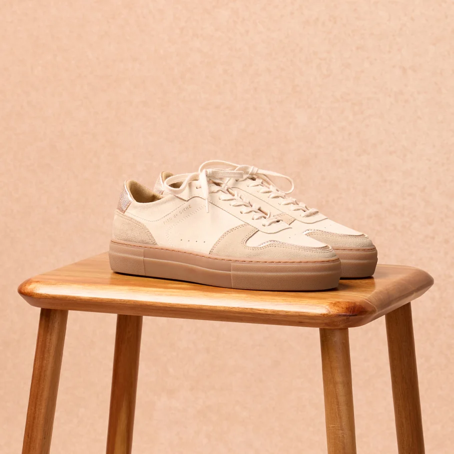 sand suede leather sneakers for women