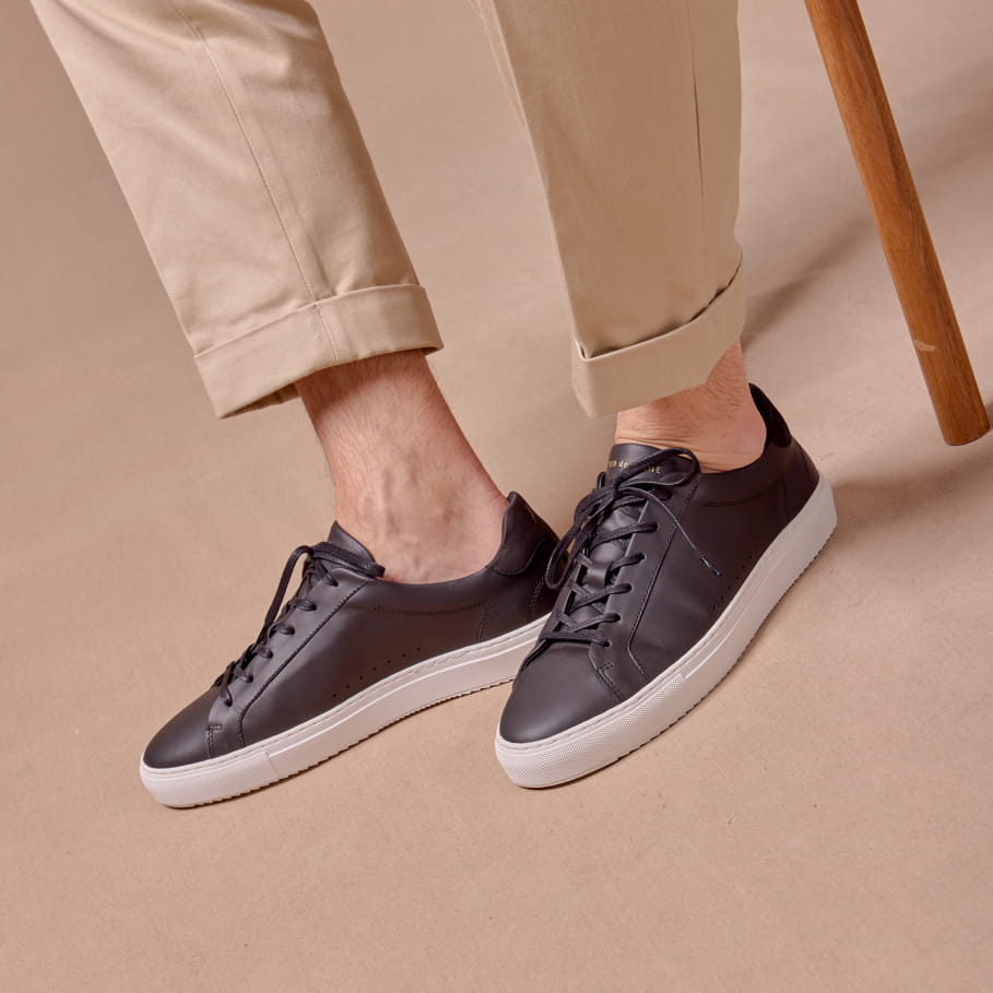 sneakers homme en cuir noir