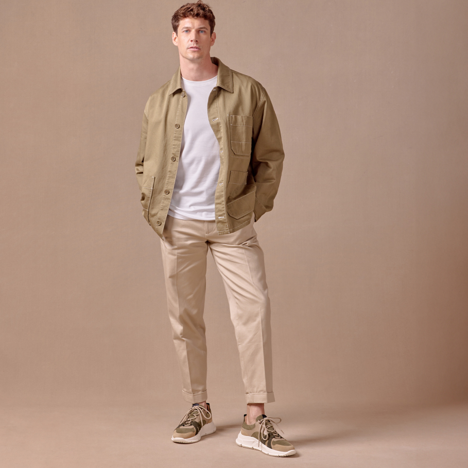 grey-green leather sneakers for men