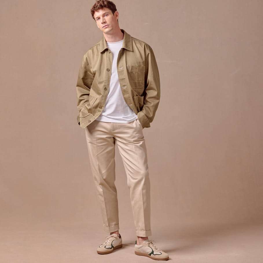 sneakers sable et cèdre en cuir pour homme