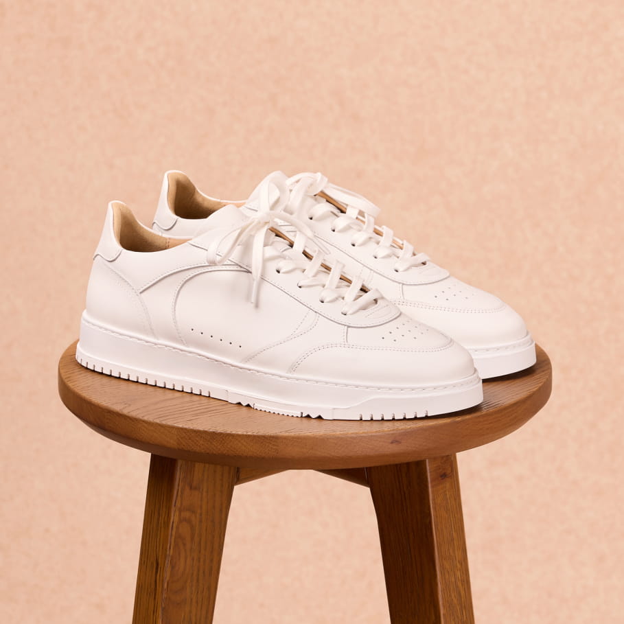 sneakers cuir blanches pour homme
