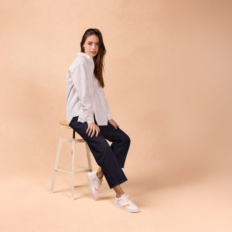 sneakers en cuir couleur pastel pour femme