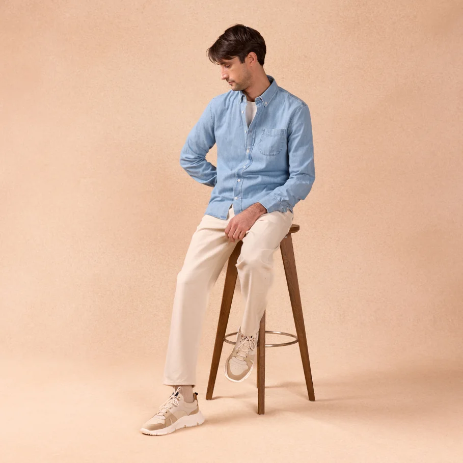 sand leather sneakers for men