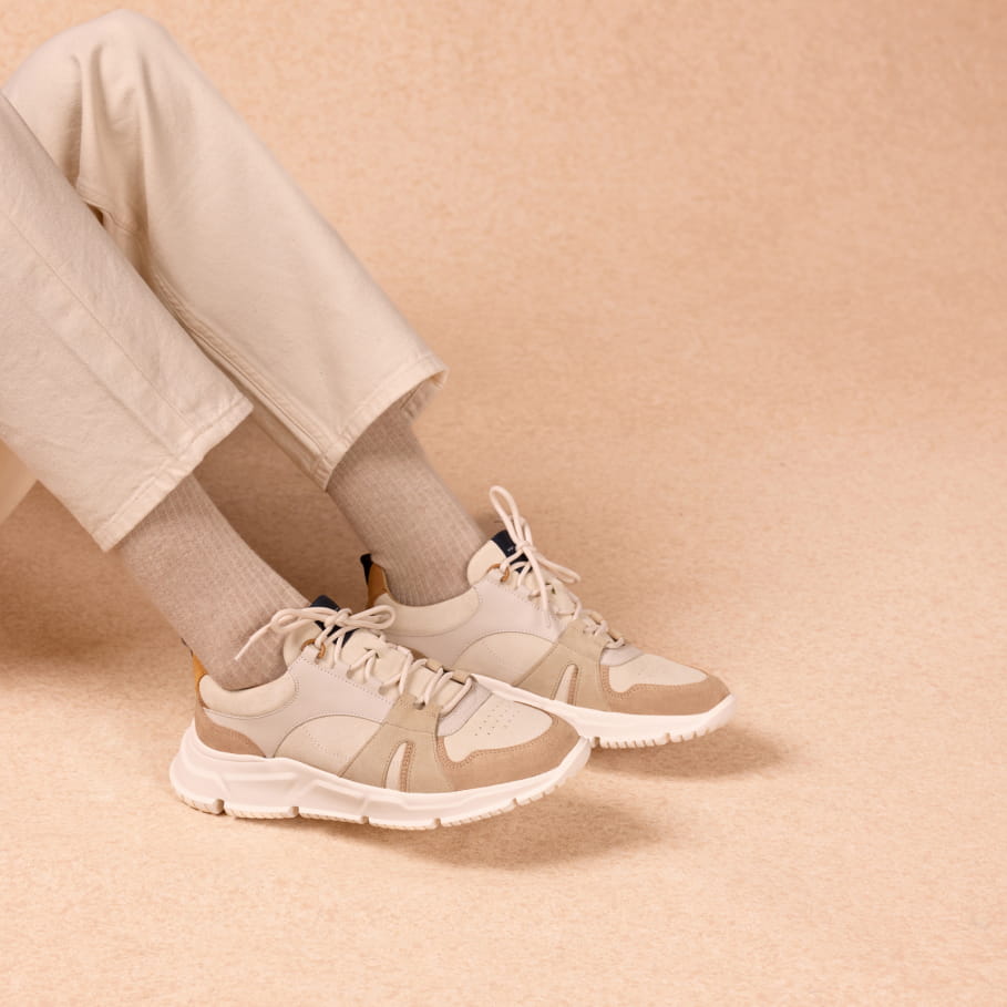 sand leather sneakers for men