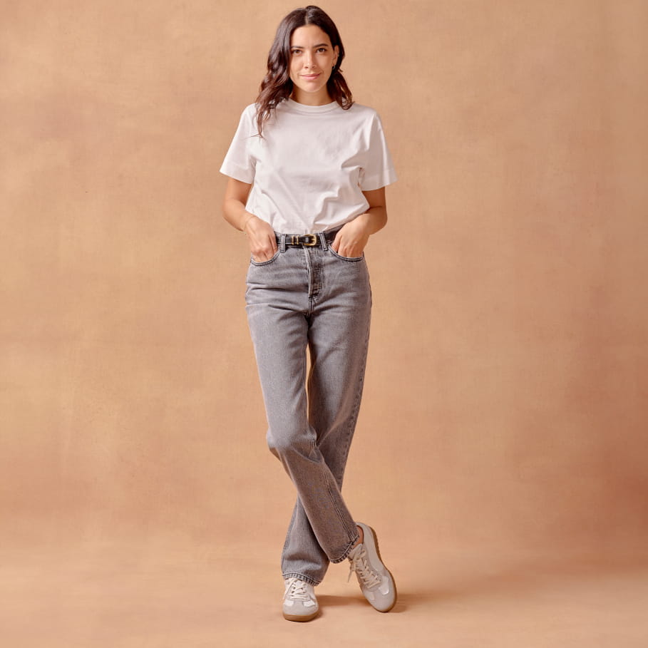 weiße und silberne Sneakers aus Leder für Frauen