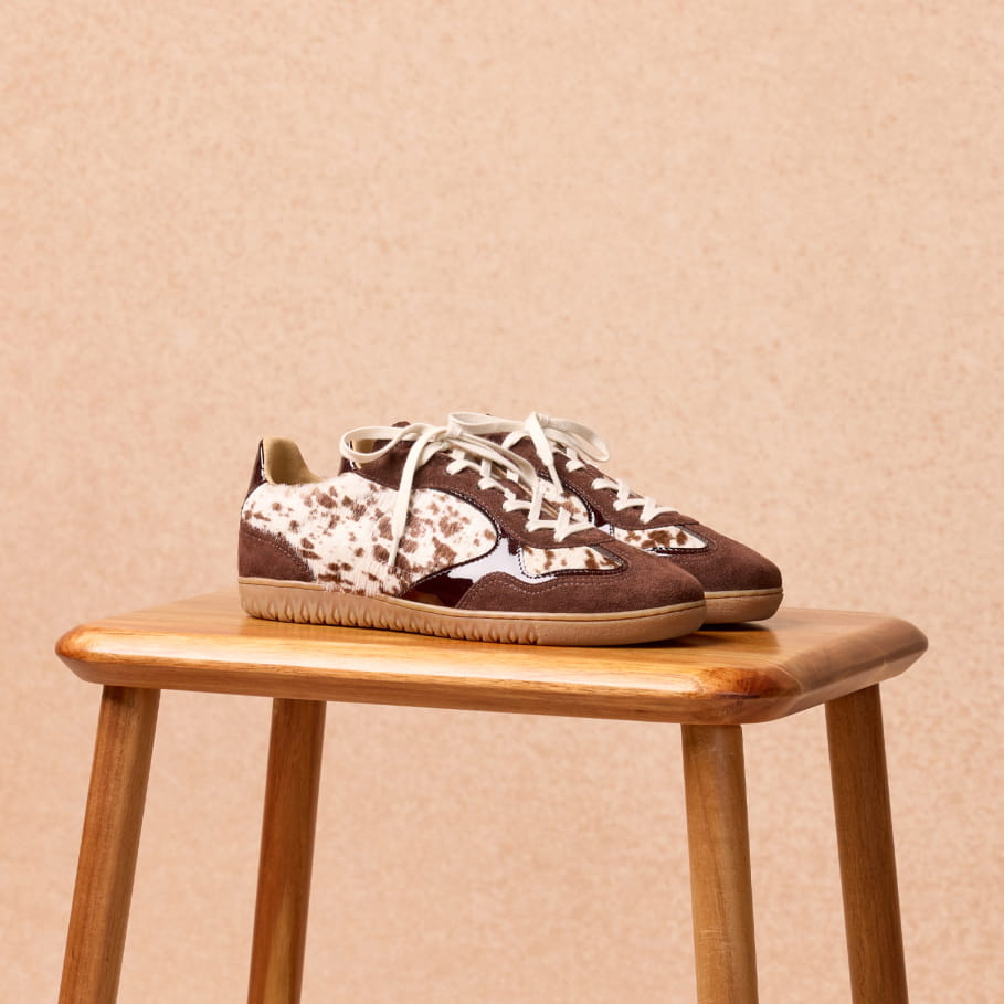 cowhide leather sneakers for women